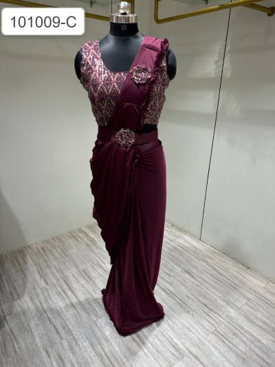 DN 101009 By Amoha Designer Partywear Readymade Saree Collection